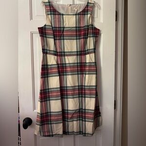 Lands' End Red and Green Plaid Midi Dress, never worn